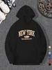 [Graphic Hoodie] 100% Polyester Graphic Hoodie | Black with Golden Lettering