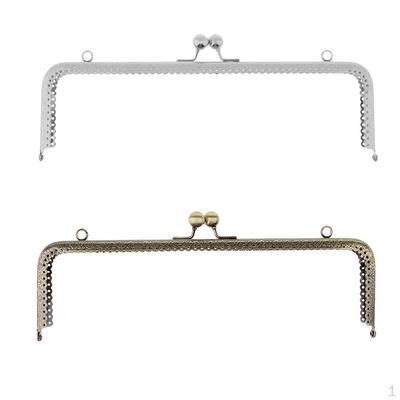 2 Pieces Coin Bag Purse Metal Handbag Clasp Fastening 25.5cm