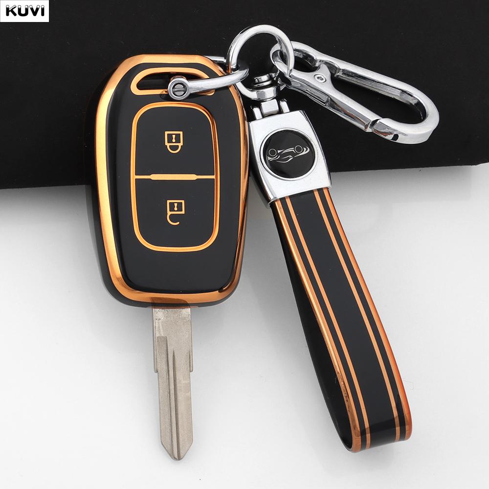 Fashion Tpu Auto Key Fob Cover Case Fit For Renault Kwid Traffic Symbol Sandero Logan Lodgy Dokker Dacia Duster 2 Buttons Protector Remote