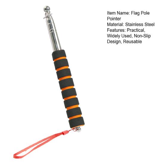 Teleskopická vlajková tyč s protiskluzovou rukojetí odolná proti opotřebení Široce používaná teleskopická tyč na vlajku Ruční výsuvná výsuvná vlajková tyč