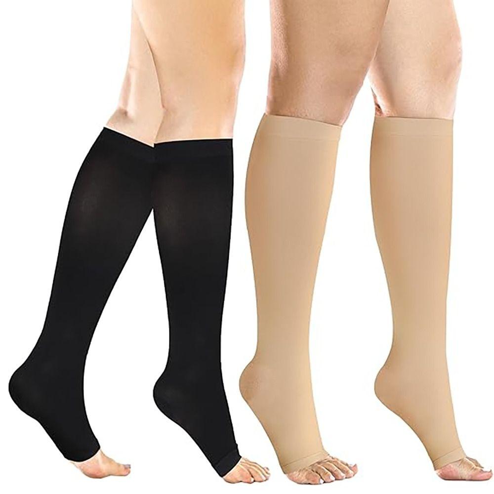 

20-30mmHg Calf Compression Sleeve Breathable Pressure Calf Socks New Stretch Socks Men Women Beige S