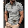 Summer Letter Printed Casual Men's Polo Shirt