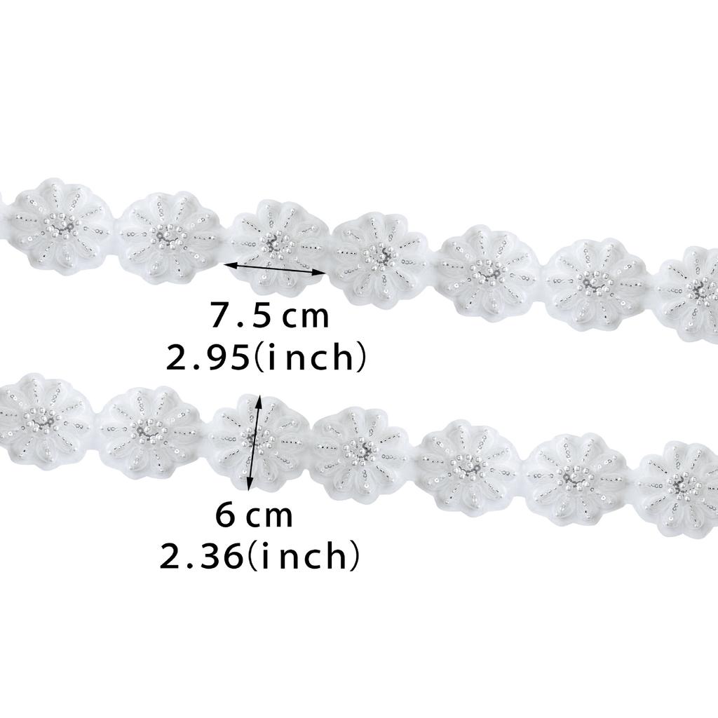 Multi-Color Machine Embroidery Handmade Bead Sequins Three-Dimensional Flower Shoes, Hats, Bags, Skirts, Clothing Decoration, Lace Lace Accessories