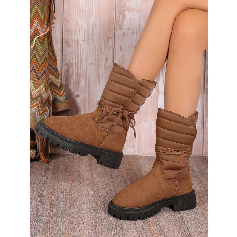 Women's Mid-Tube Snow Boots Women's Winter New Warm Women's Cotton Boots Strap Furry Boots
