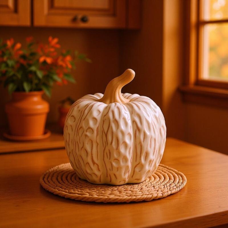 Forma di Zucca Piccolo Modello Adorabili Statuette Decorative da Tavolo Texture Ceramica Adatto per Ufficio Soggiorno Camera da Letto