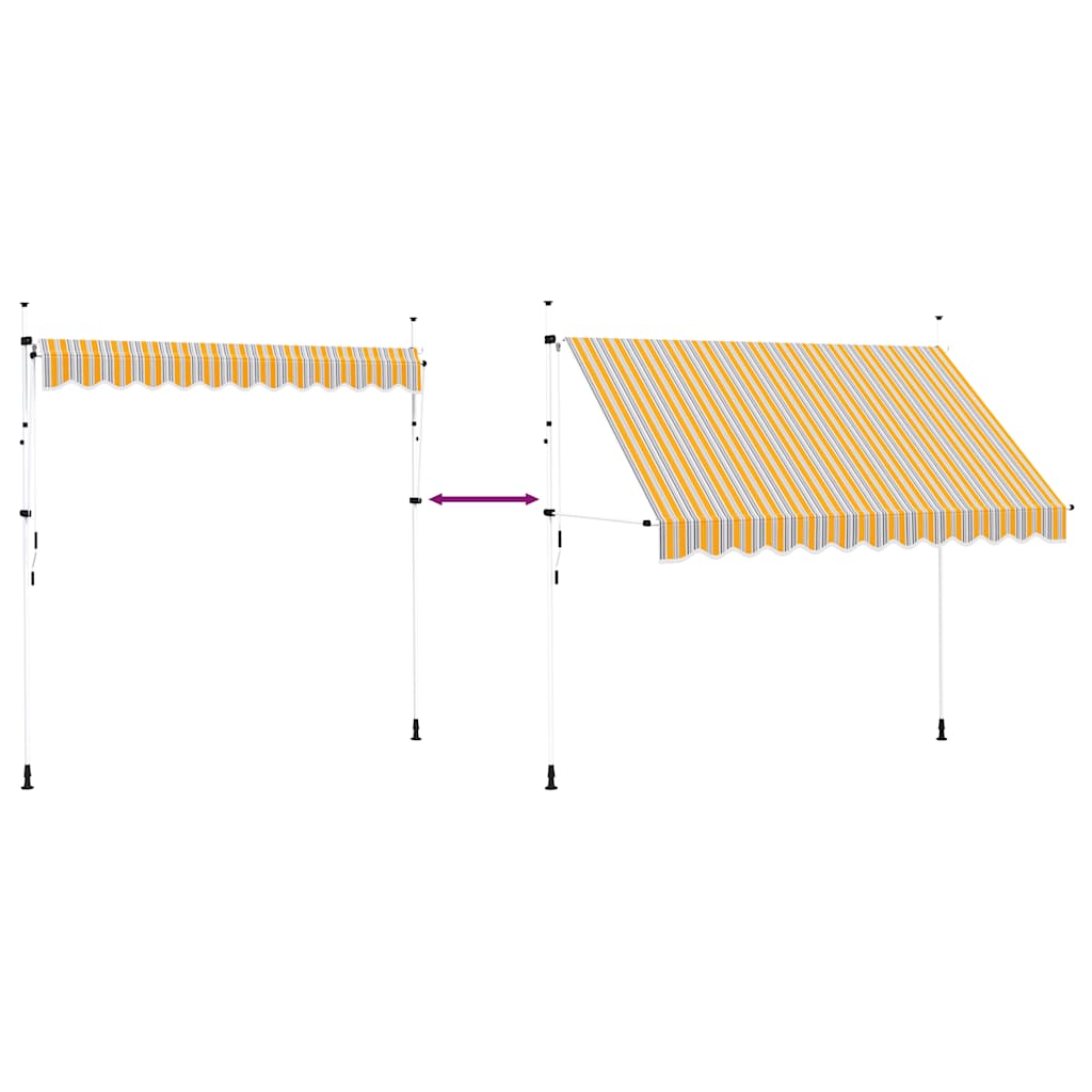 Manual Retractable Awning 300 Cm Yellow Blue Striped