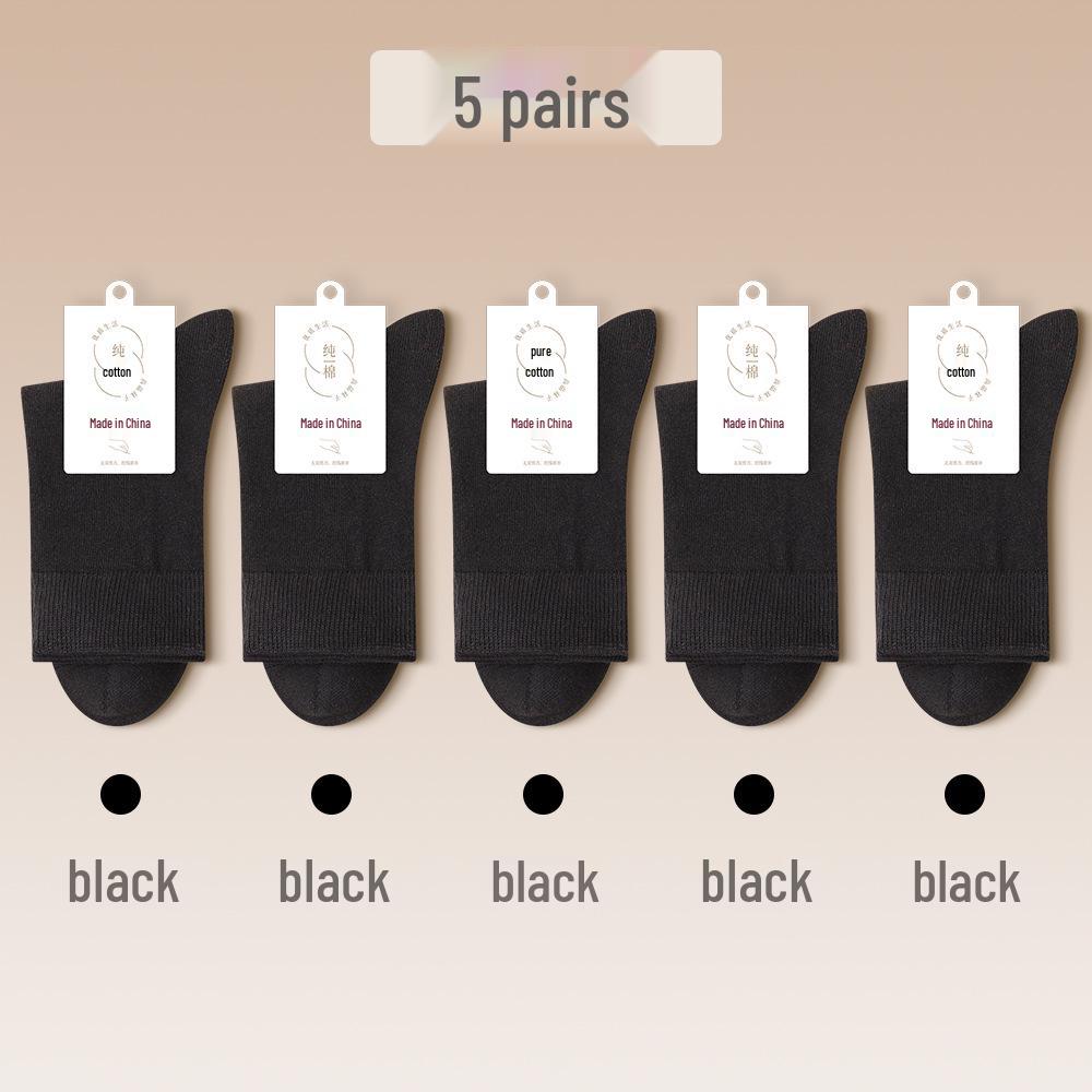 Damskie skarpety bawełniane do połowy łydki 2025 - Odprowadzające pot, oddychające, antybakteryjne i ciepłe na jesień/zimę.