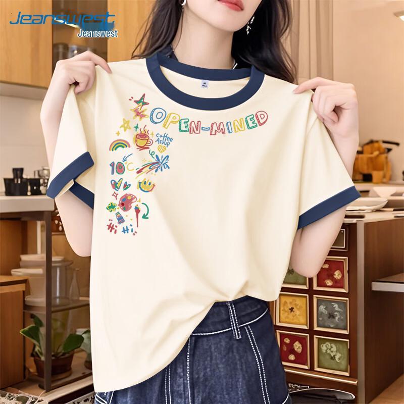 Jeanswest Men s Loose Fit Round Neck Graffiti Cotton T-Shirt M