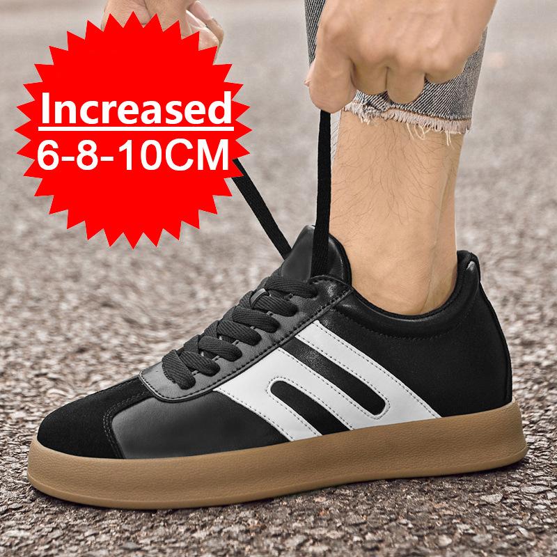New Fashion Height Increasing Shoes for Men 8cm Invisible Elevator Sneakers White Men Brand Elevator Shoes Heightening Sneakers