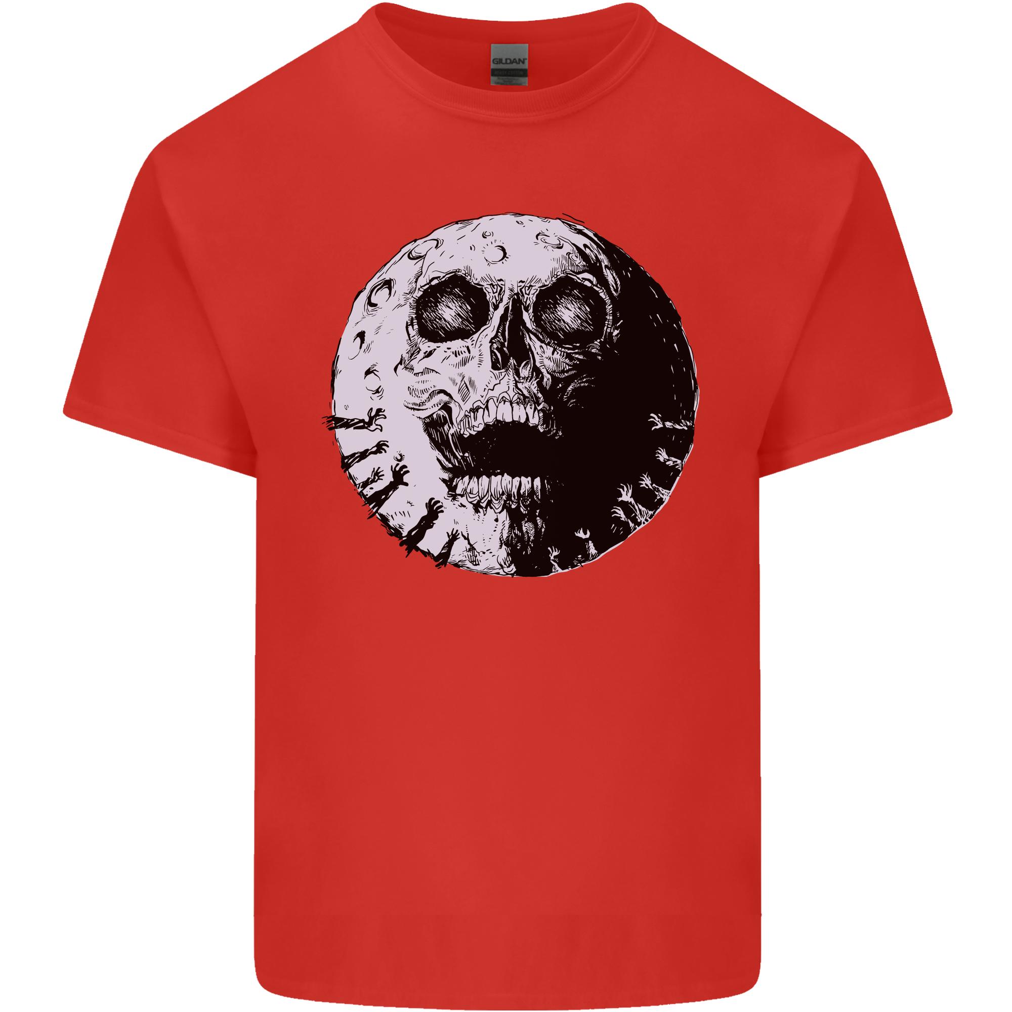 Skull Moon Gothic Halloween Zombie Biker Unisexs Light Cotton TShirt S