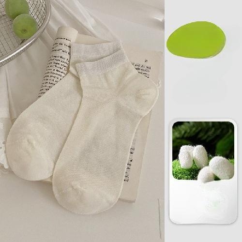 Socks Women's Spring and Summer Mulberry Silk Thin Section Simple Solid Color Boneless Breathable Cool Feeling Ladies Socks