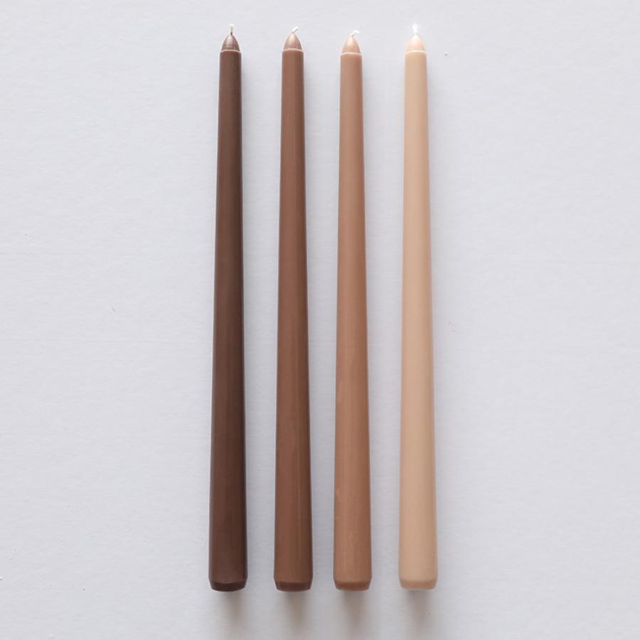 4Pcs Gradient Color Candle Conical Long Rod Candles Dripless Smokeless Candle Romantic Wedding Birthday Party Table Decoration