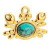 18K Stainless Steel Crab Pendant Necklace with Blue Turquoise for Women - Ocean Series DIY Jewelry Making