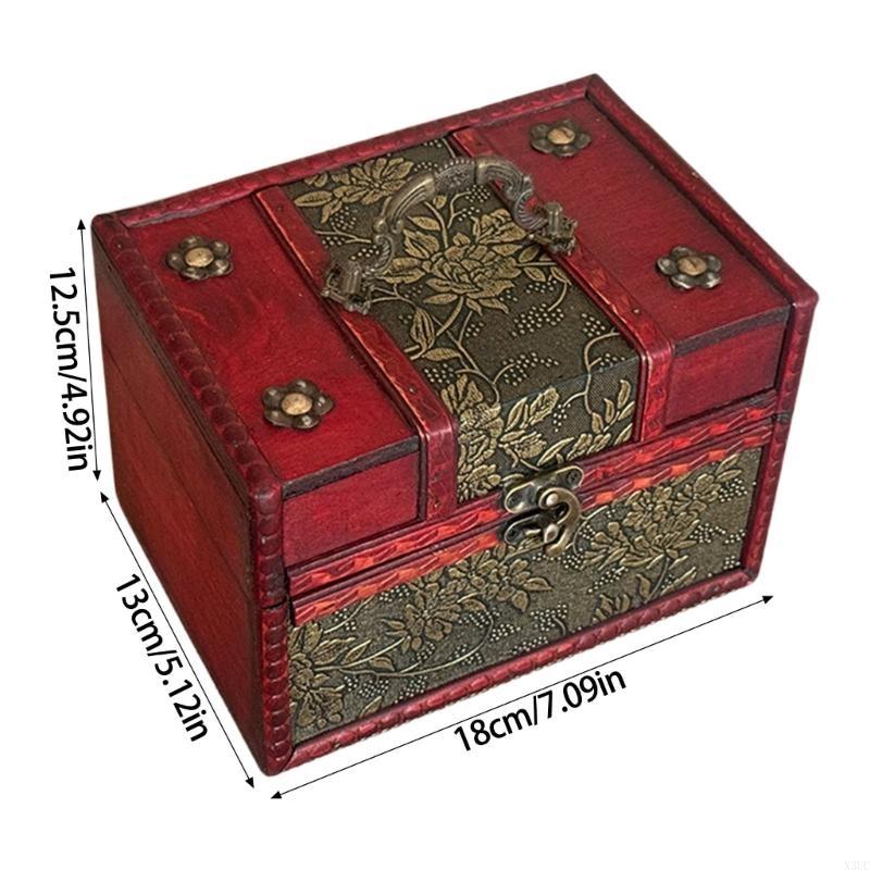 Handcrafted Wooden Jewelry Charm Box for Storing Treasure and Home Decoration X3UC