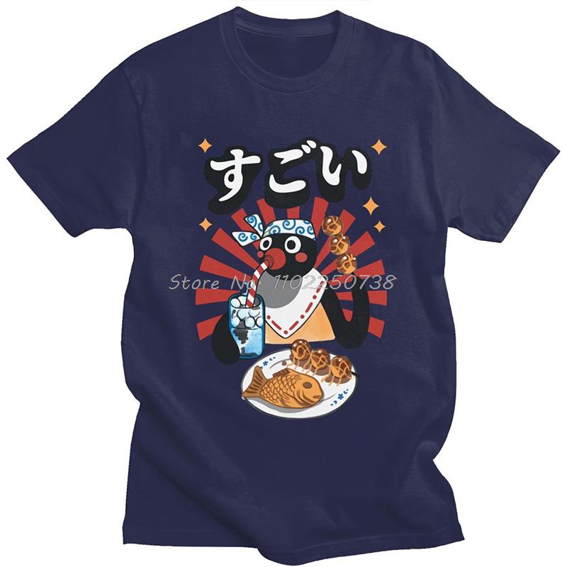 Matsuri Pengin T Shirts Men Cotton Leisure T-Shirts Noot Pingu Penguin Meme Funny Cartoon Tee Shirt Short Sleeve Tops Gift Idea
