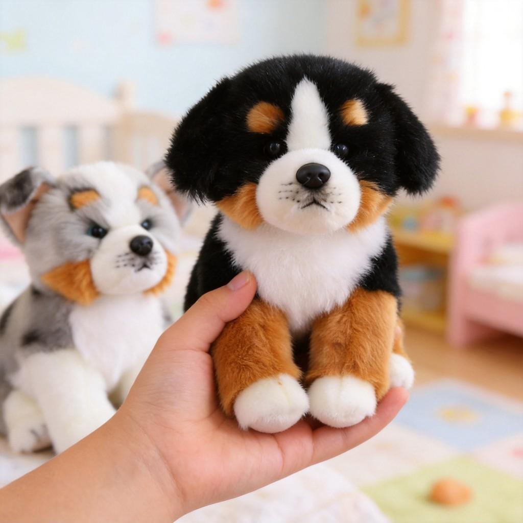 Plush Dog Toy Bernese Mountain Dog Stuffed Animal Gift For Kids And Adults