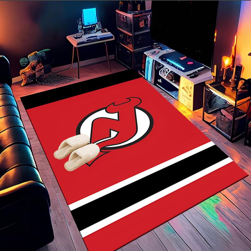 Jersey Devils Logo Area Rug Suitable for Indoor And Outdoor,Carpets for Kitchens, Homes, Offices, Living Rooms,Home Decor,Christmas Gift
