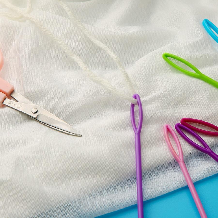 7/9/15cm Colorful Plastic Knitting Needles Crochet Hooks Wool Yarn Needle Children DIY Sweater Weaving Tools Accessory