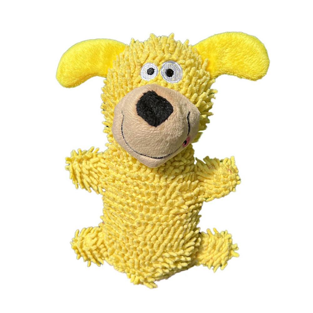 

Cartoon Squeaky Dog Toy Bite-resistant Wear-resistant Cleaning Tooth Chew Toy Creative Soft Pet Shake Sound Toy Grinding Teeth жовтий