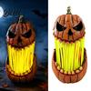 Ornamento da Portico Spaventoso Lanterna Animata Aperta Testa Animatronica Zucca di Halloween con Design Decorativo a Bocca per Esterno Interno Cortile Infestato