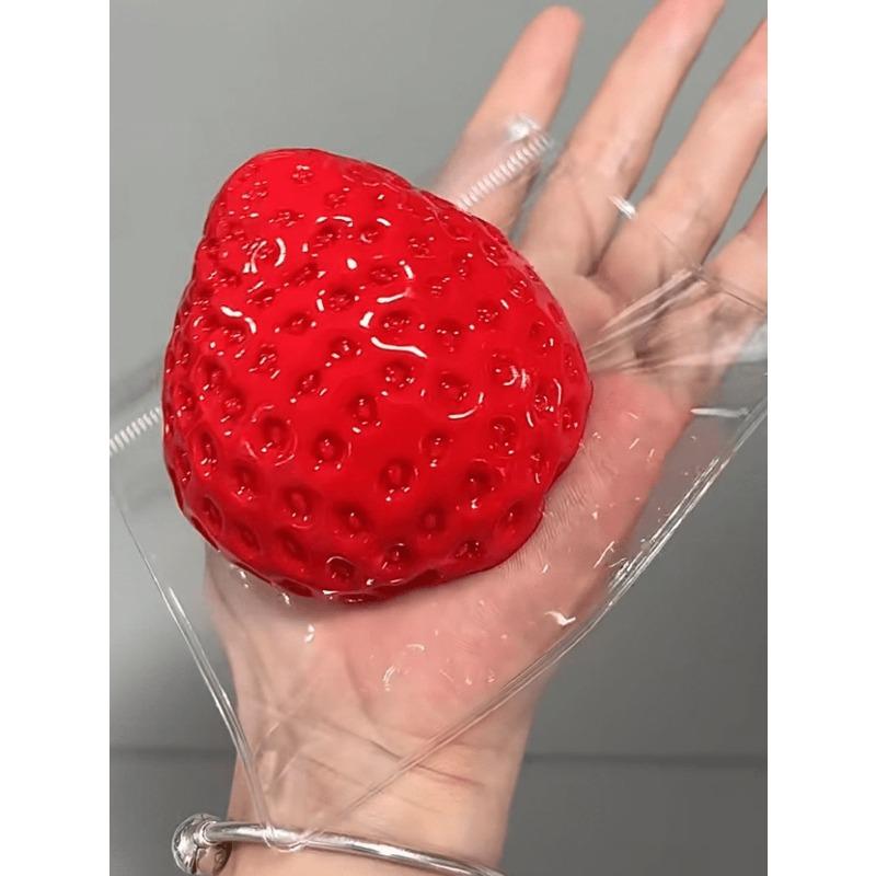 1pc Jelly Cat Squishy Toys Soft Q Elasticity Is Not Sticky Sensory Fidget Squishy Taba Squish Oil-Shine Large Strawberry Squishy Toy