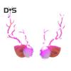 1 Pair Hair Pins LED Light Antler Decor Luminous Hair Clips Lightweight Easy To Wear Hairpins Christmas Hair Accessories