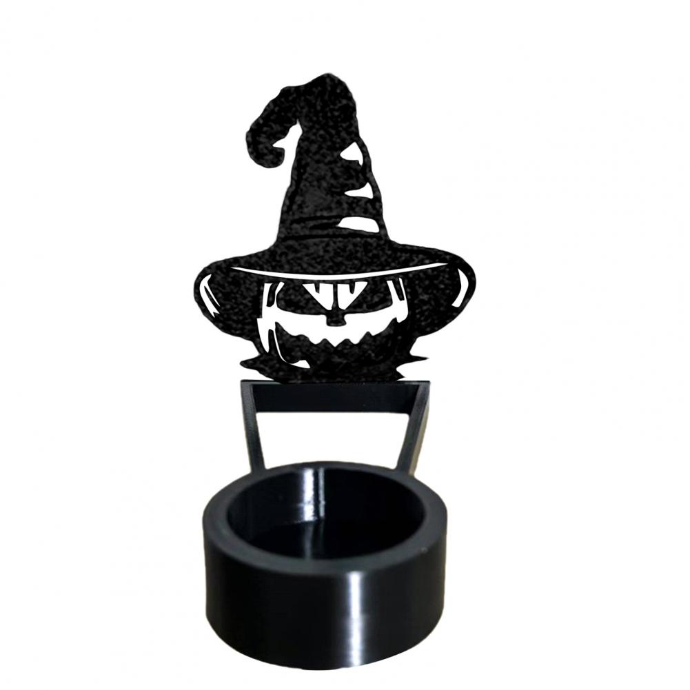 Подсвечник-призрак Жуткий Хэллоуинский подсвечник-тень с дизайнами Жнеца, Тыквы, Ведьмы Подсвечник для чайной свечи