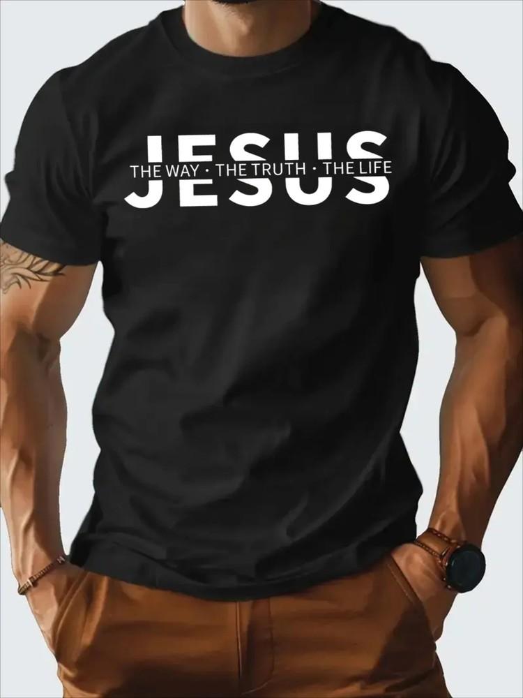 Men039;s Christian Faith T-ShirtNavy Blue Jesus 034;The Way The Truth The Life034; Pri Unisex T-Shirt XXXL