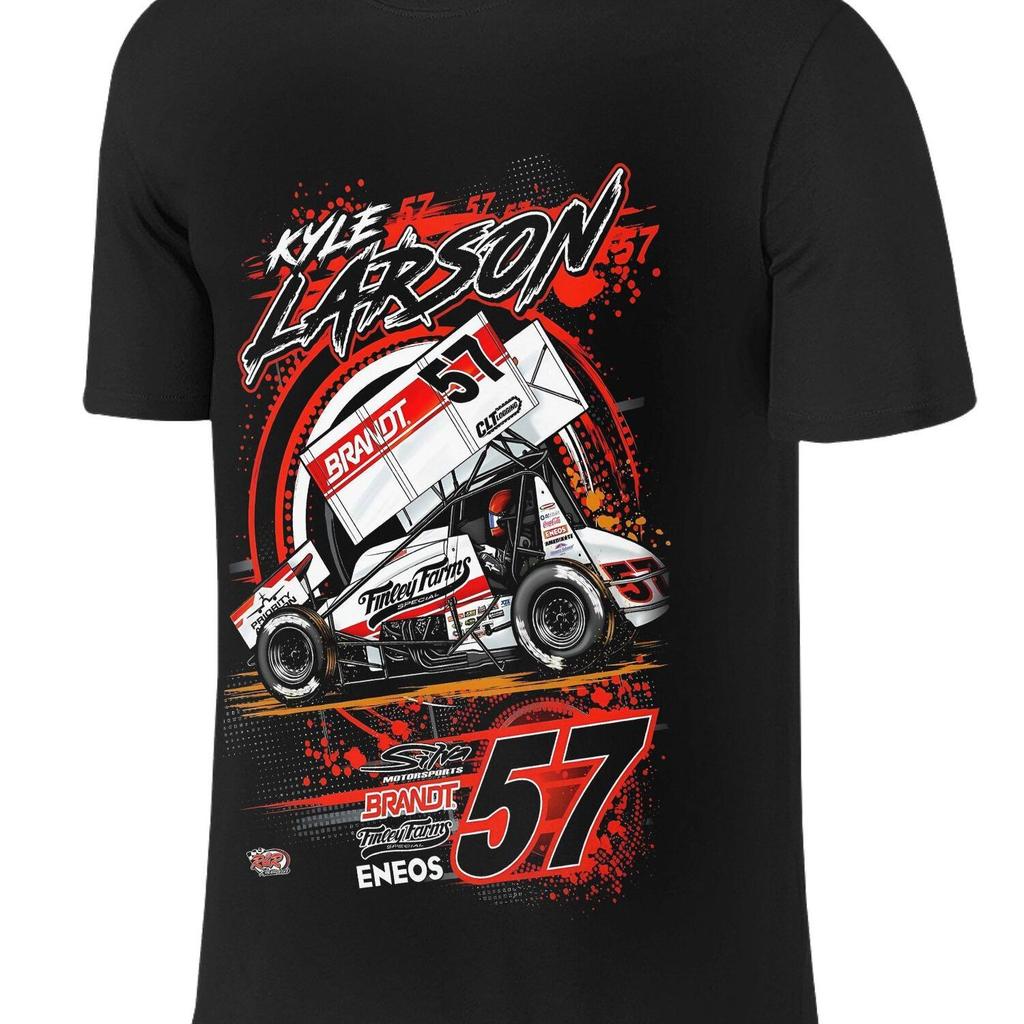 American Vintage Kyle Larson #57 Muster T-Shirt Sommer Neu Vintage Mode Herren- und Damen-Streetwear