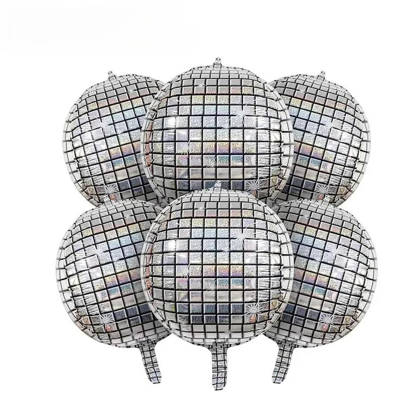 2pcs 22 Inches Silver Birthday Disco Party Ball Foil Ballon Set Happy Birthday Party Decoration Decorative Balloons for Party