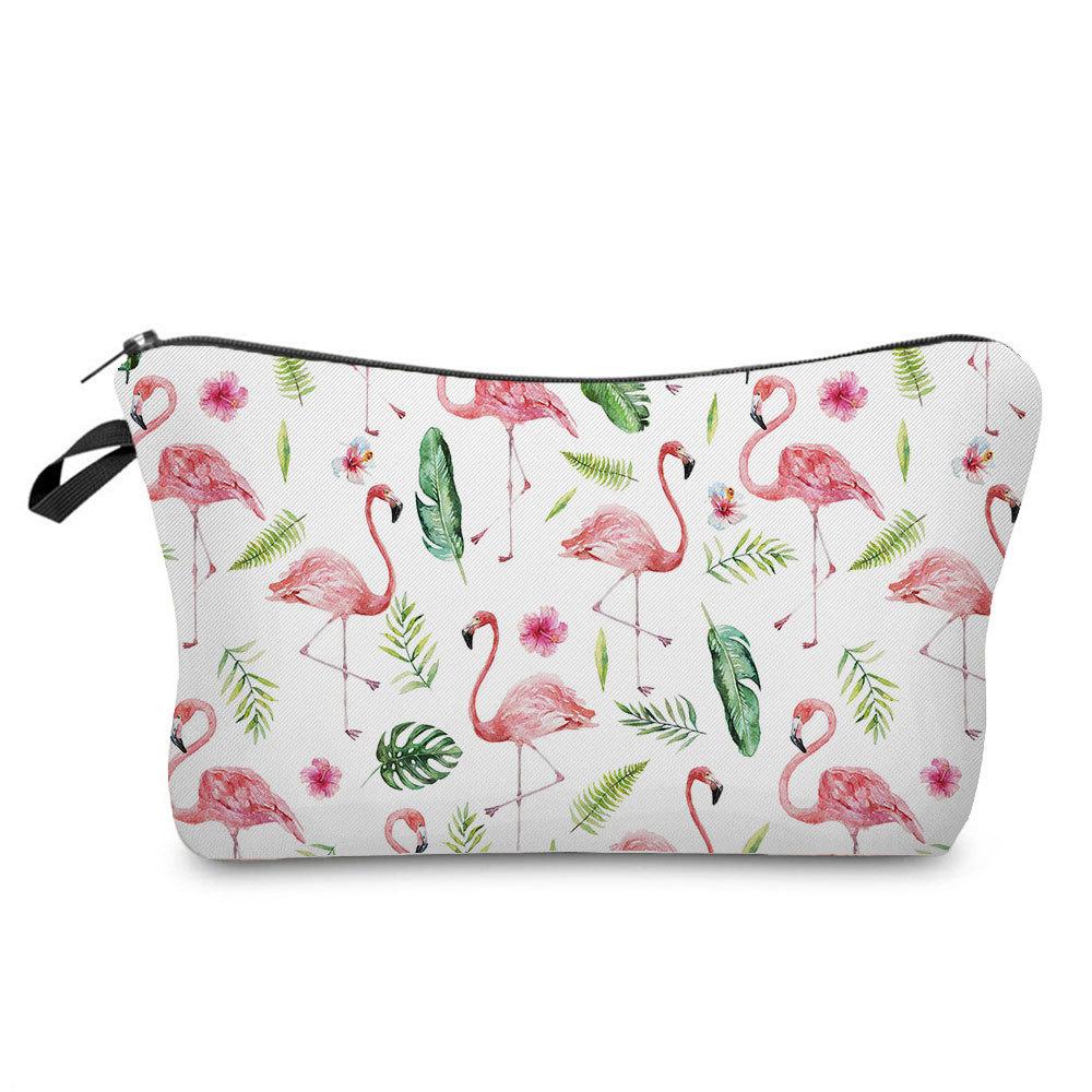 Damen Pflanzenmuster Kosmetiktasche Toilettenartikel Organizer Reiseaufbewahrungstasche 6871