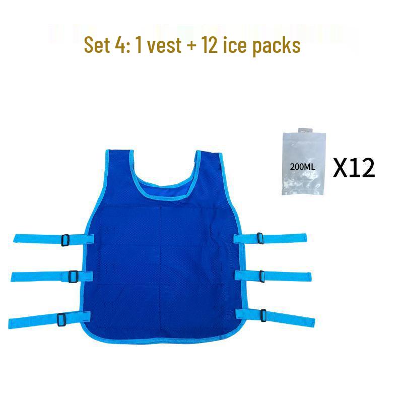 

Ice Pack Cooling Vest for Summer Heatstroke Prevention and Outdoor Use - Ideal for High Temperature Construction Sites One size