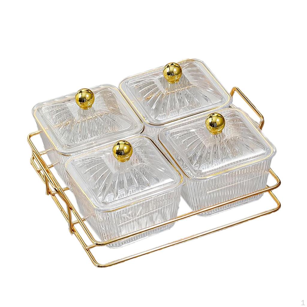 Kreative geteilte Servierschalen mit Halter Aufbewahrungsbox für Dessert, Nüsse, Obst