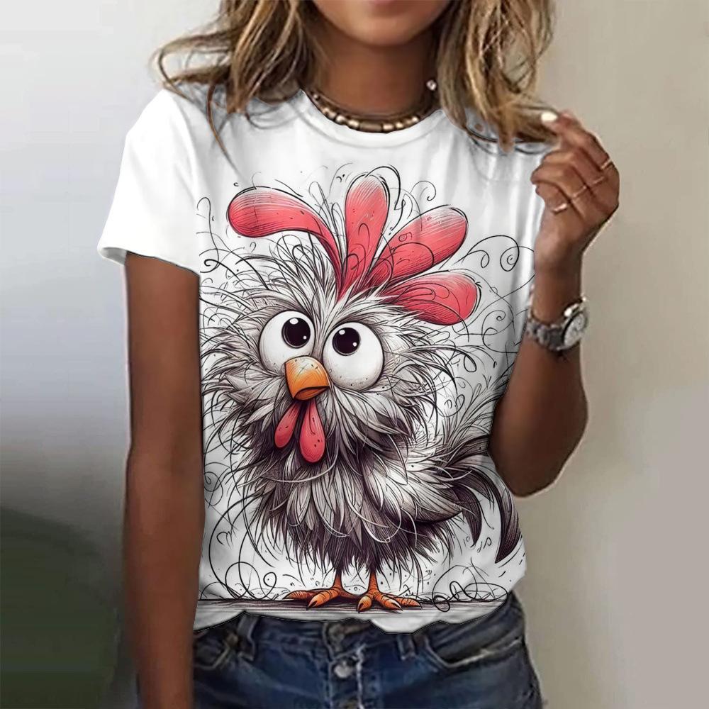 

Одежда Летняя Футболка с коротким рукавом Женская 3D Уличный принт Заяц Женская футболка 6XL