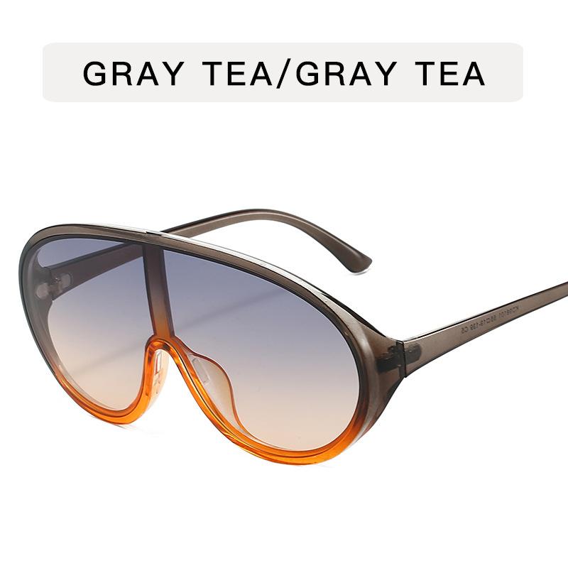 Big-frame Toad Conjoined Sunglasses Female Cross-border Ins Fashion Exaggerated Glasses Personality Pilot Sunglasses Tide