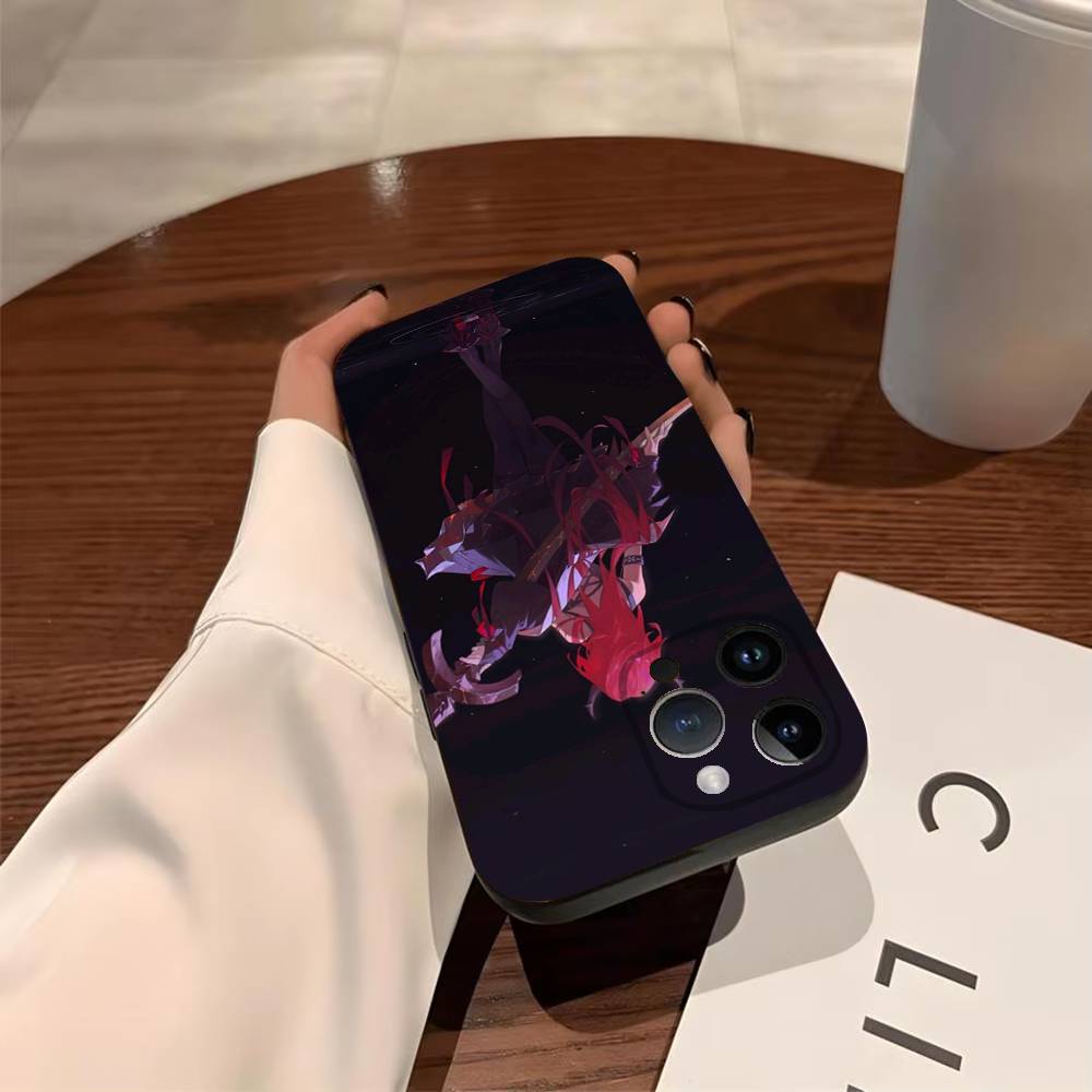 A-Arknights Endfield Laevatain Surtr Чехол для телефона для iPhone 17,16,15,14,13,12,11,Pro,X,XS,Max,Plus Мягкий Черный Чехол iPhone16pro