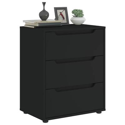 Vidaxl Komoda "Visnes" Czarna 60X40X73 Cm Drewno Klejone