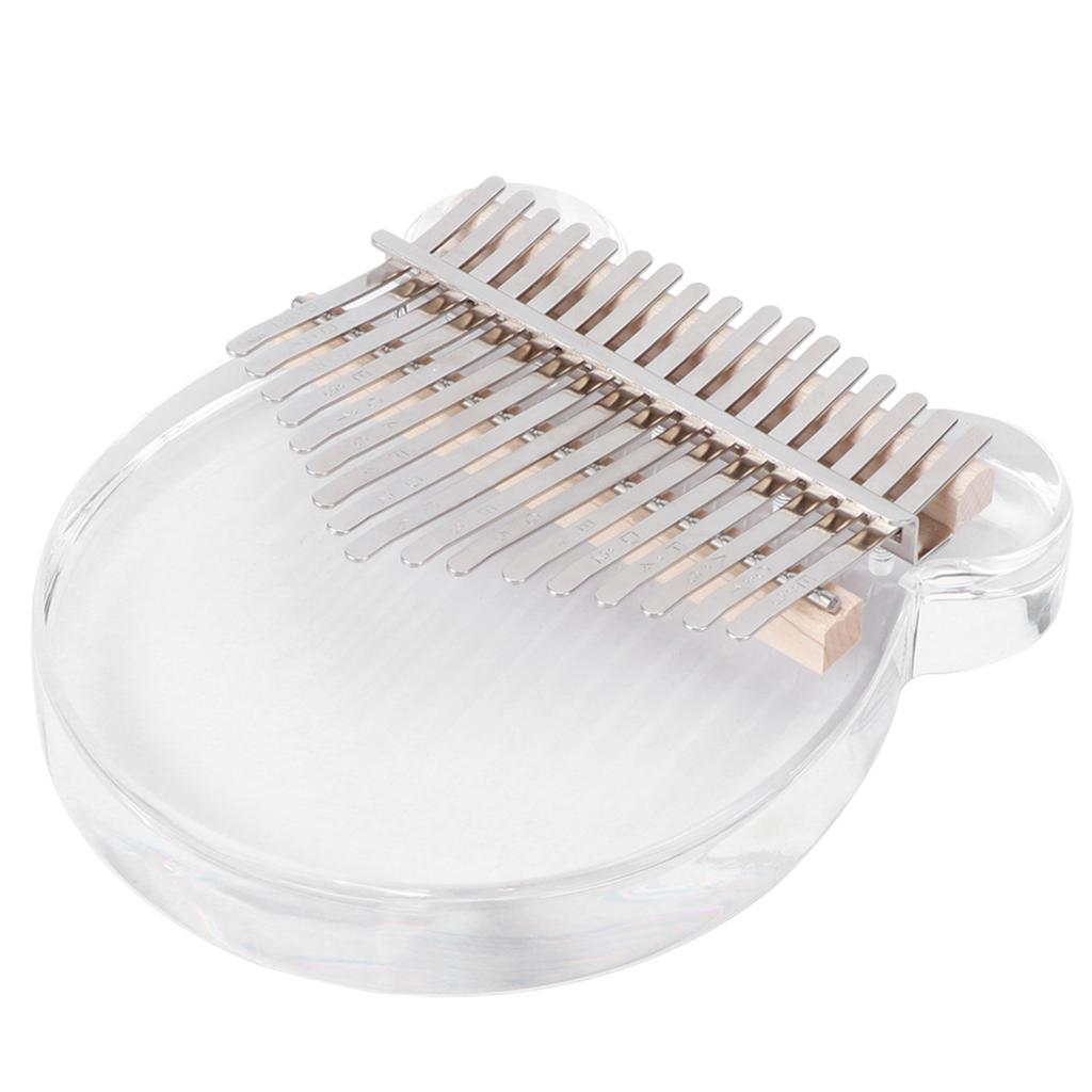 Kalimba Thumb Piano Transparent Acrylic Kit 17 Key Beginner Music Instrument with Bag