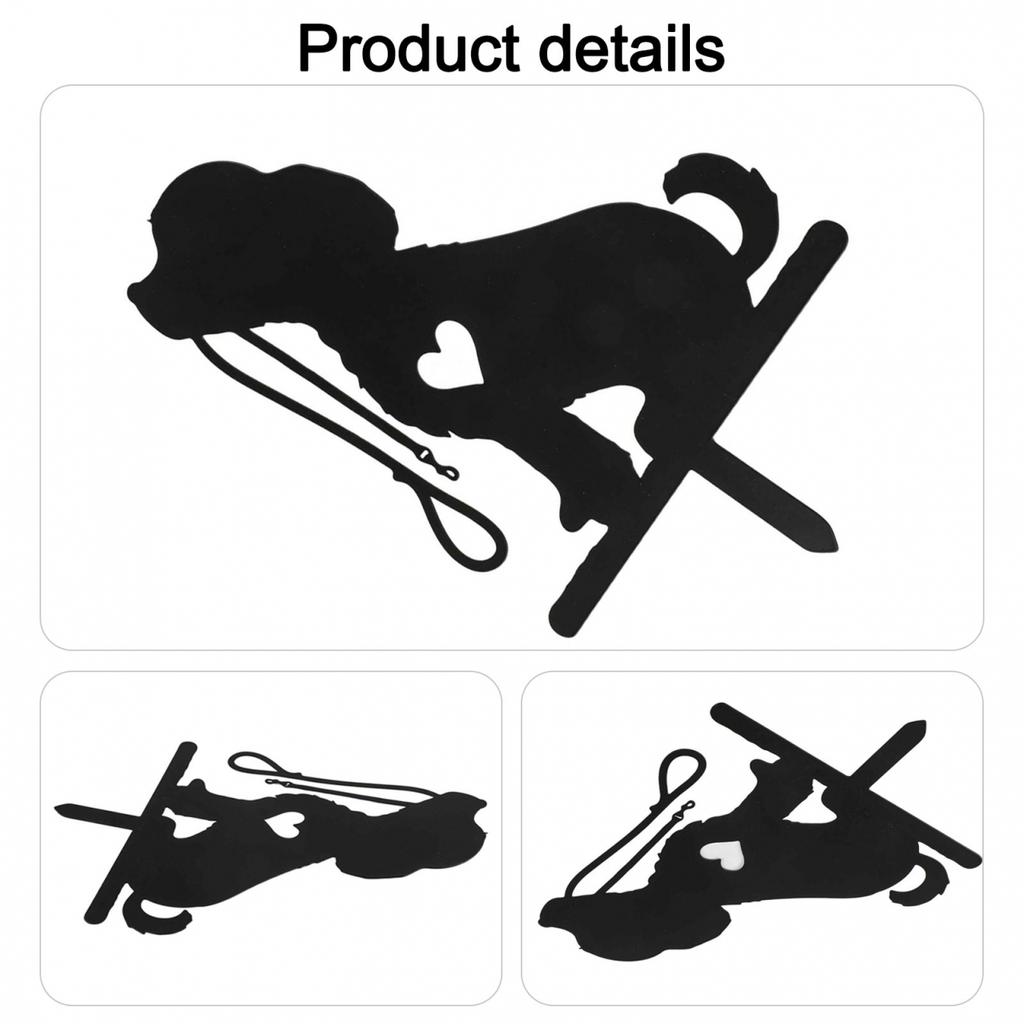 Unique Dog Silhouette Garden Stake Creative Metal Wall Art for Outdoors