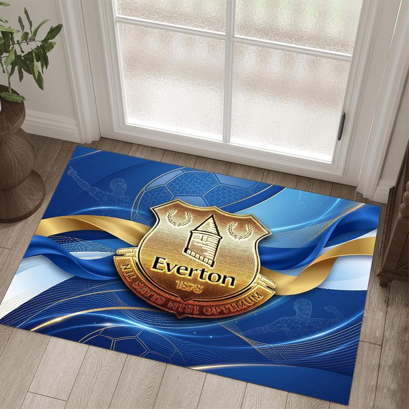 Everton Football Design Crystal Velvet Carpet Cozy Non?Slip Printed Rug For Bedroom Living Room Entrance