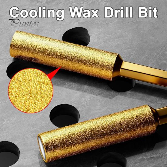 Marble Drill Bit Diamond Tile Set with Cooling Wax Core Drilling Backsplash Tool Granite Glass Concrete Anti-Slip Hex Shank