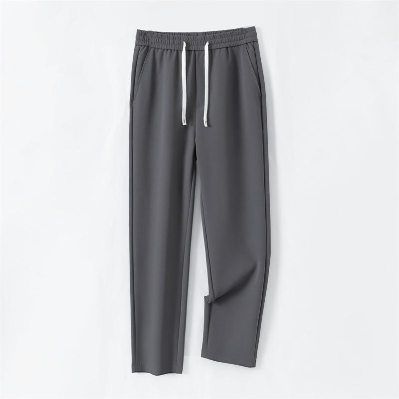 Men's Spring and Autumn New High Waist Straight Pants Trendy Men's Versatile and Skinny Green Wide Leg Casual Pants Men