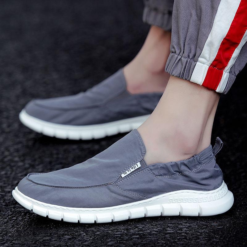 

Handmade umbrella cloth ice silk casual shoes men s shoes spring canvas breathable one pedal work shoes cloth shoes men s board shoes 39