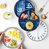 Japanese-style Ceramic Sub-divided Dinner Plate Household Children's Three-compartment Sub-plate Breakfast Plate Fruit Plate