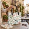 Floral Print Tote Bag Casual Canvas Shoulder Bag for Daily Use
