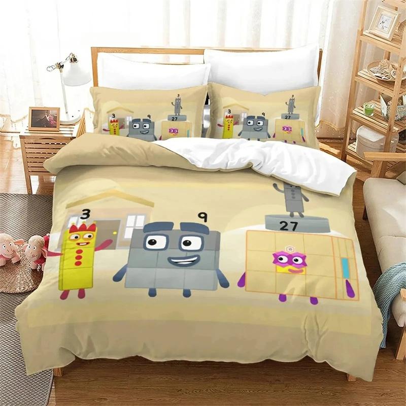 Fashion 3D Print Cartoon Number-Blocks Bedding Set Double Twin King Duvet Cover Comforter Pillowcase Boys Girls Adults Bedroom