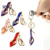 Car Key Holder Rhinestone Rose High Heel Keychain, Sparkling High-Heeled Shoes Ring, Purse Charm Bag Backpack Hanging Decor Charm, Gift for Women