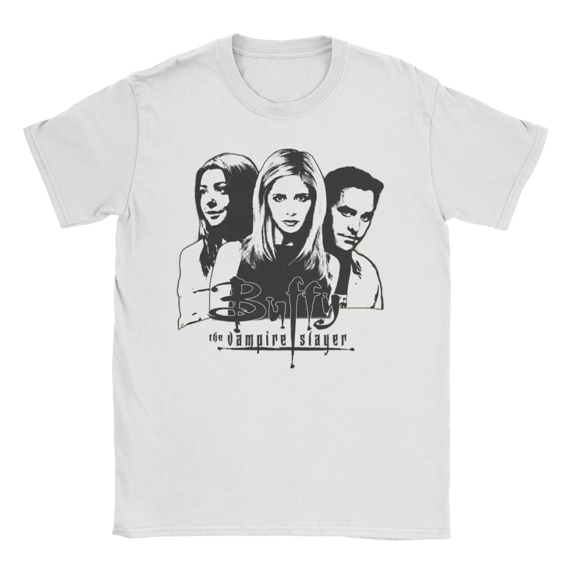 

Unisex Womens TShirt Buffy Vampire Metal Mashup Slayer Band Pure Cotton Tee Shirt Short Sleeve T Shirts O Neck Clothes Oversized 4XL