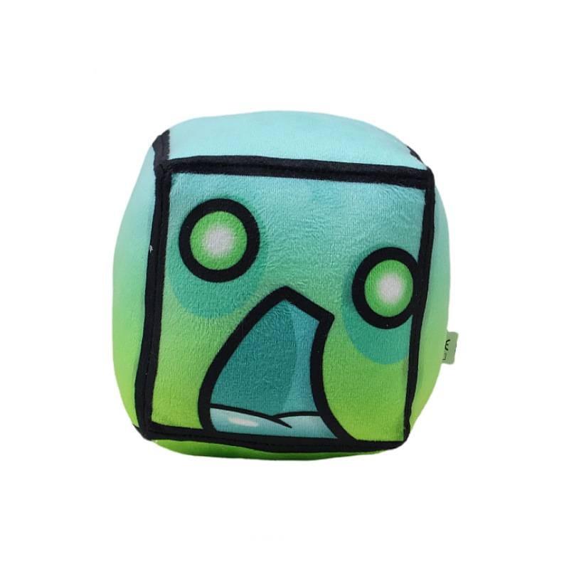 

Game Geometry Dash Character Plush Cushion Stuffed Toy Expression Block Gift Green Gradient