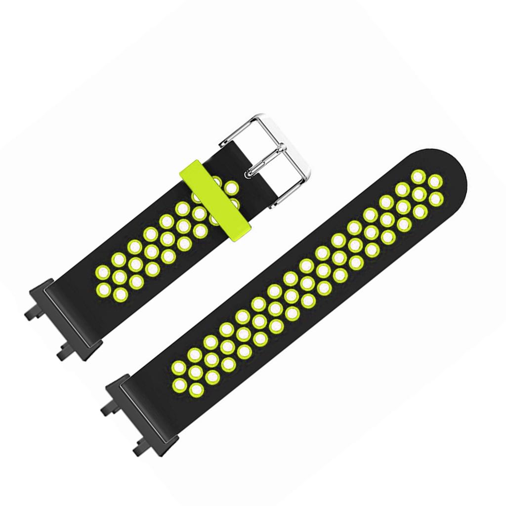 Soft Silicone Watch Wristband Replacement Accessory Pin Buckle Silicone Watch Wristband for Amazfit Active Edge A2212 Black Green